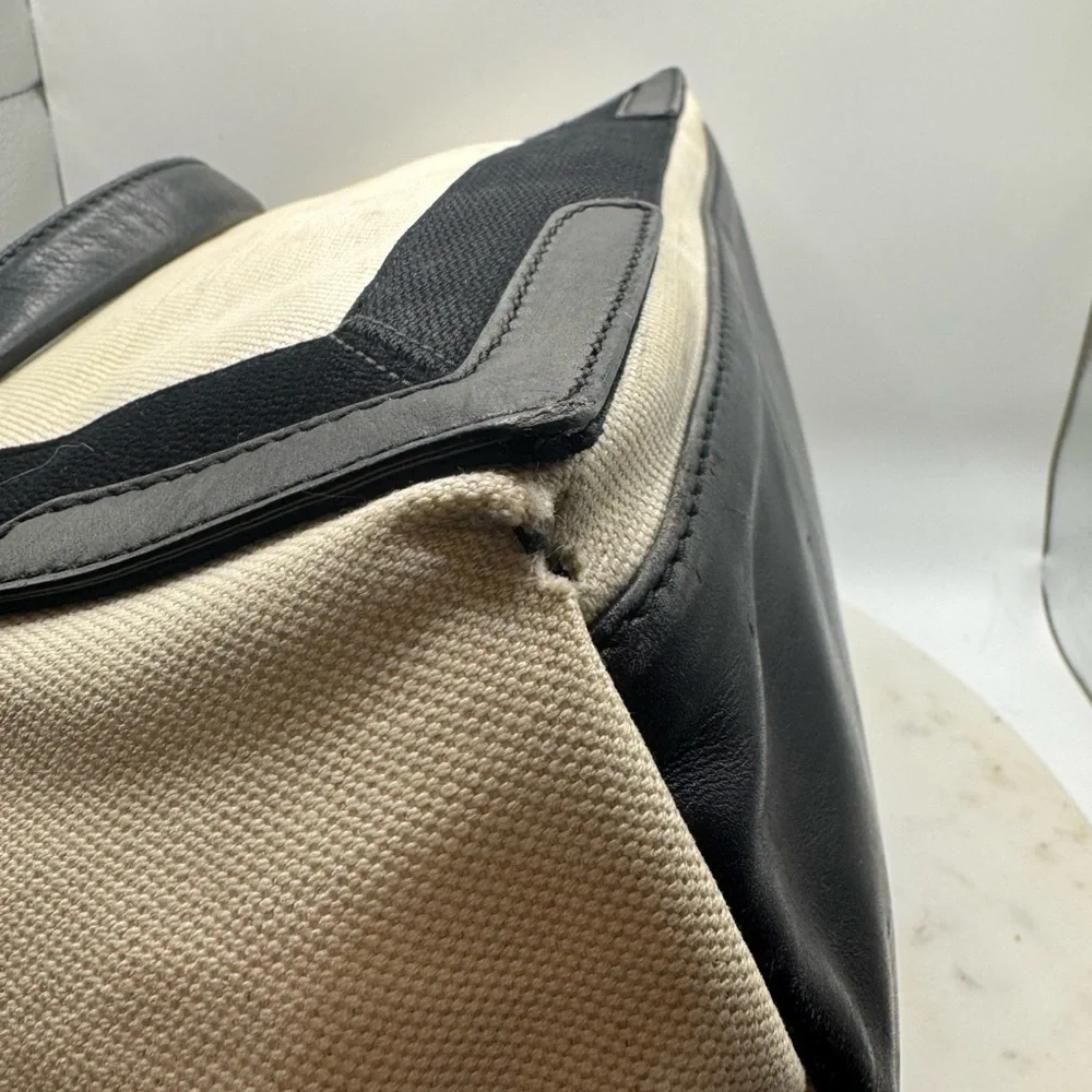 Balenciaga Paris Black and Cream Small Tote Authentic